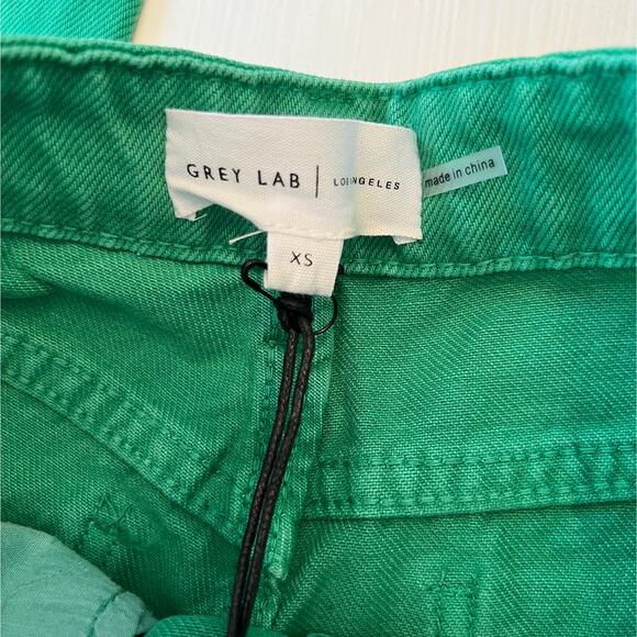 Grey Lab Los Angeles NWT Women’s Wide Leg High Rise Green Denim Jeans size XS - Picture 10 of 15